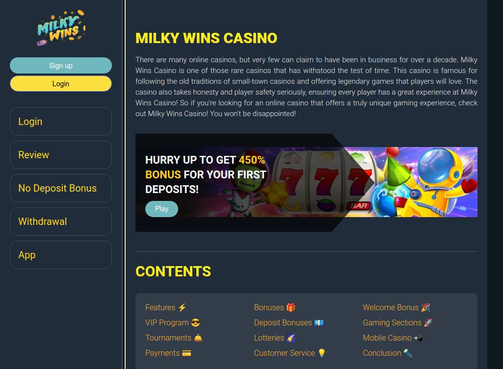 Discover the Exciting World of Milky Wins Casino 8